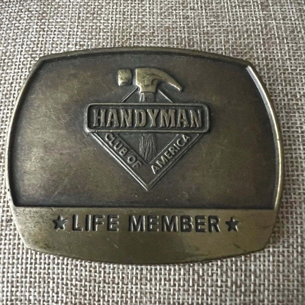 Vintage 1996 Handyman Club of America Life Member Belt Buckle One Size Americana